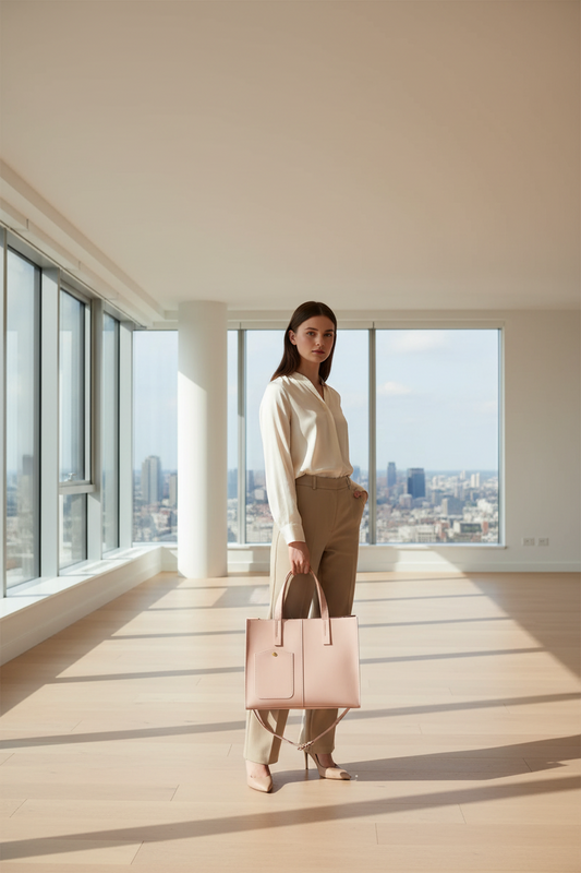 classic everyday tote bagPeach Offwhite 1st Look 4