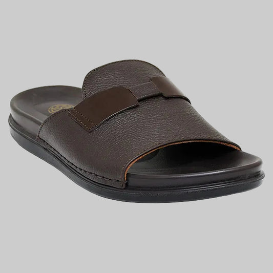 LEATHER SLIPPER - AR-004 BROWN