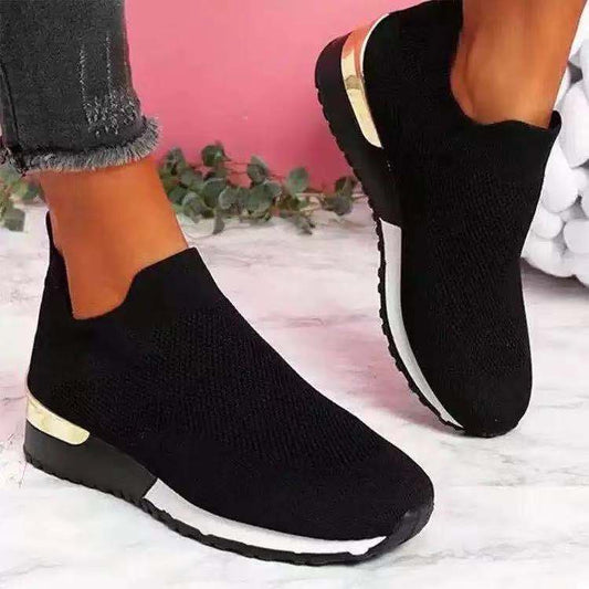 Casual Round Toe Flat-heel Low-top Mesh Sneakers