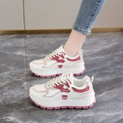 Versatile Womens Leather Shoes With Thick Soles