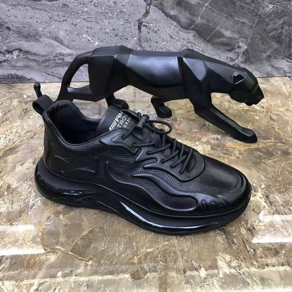 Autumn Leisure Elastic Band Men's Leather Shoes