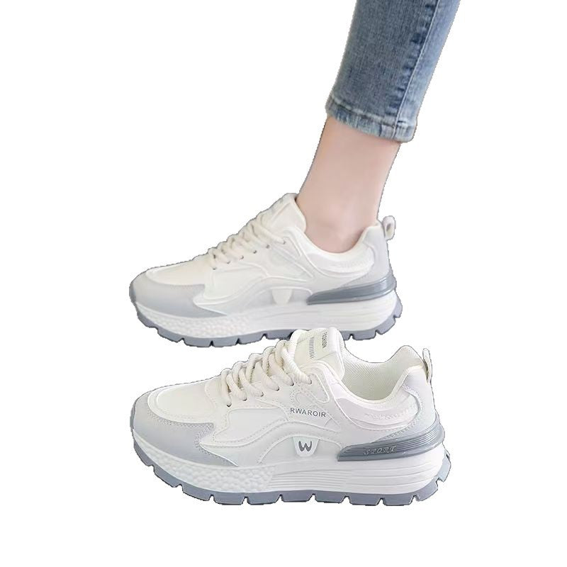 Versatile Womens Leather Shoes With Thick Soles