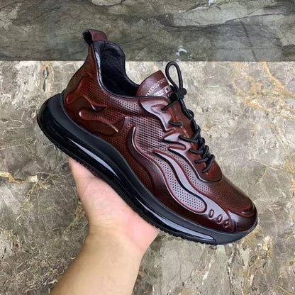 Autumn Leisure Elastic Band Men's Leather Shoes