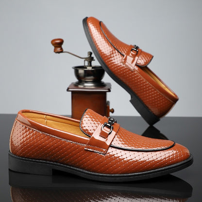 Minimalist British Style Mens Business Leather Shoes