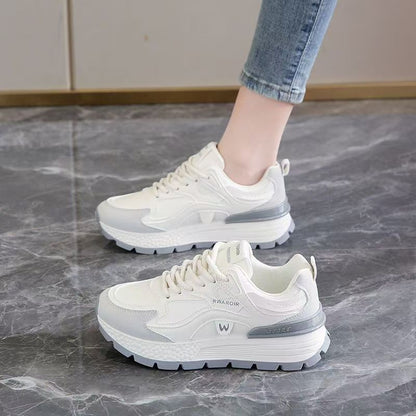 Versatile Womens Leather Shoes With Thick Soles
