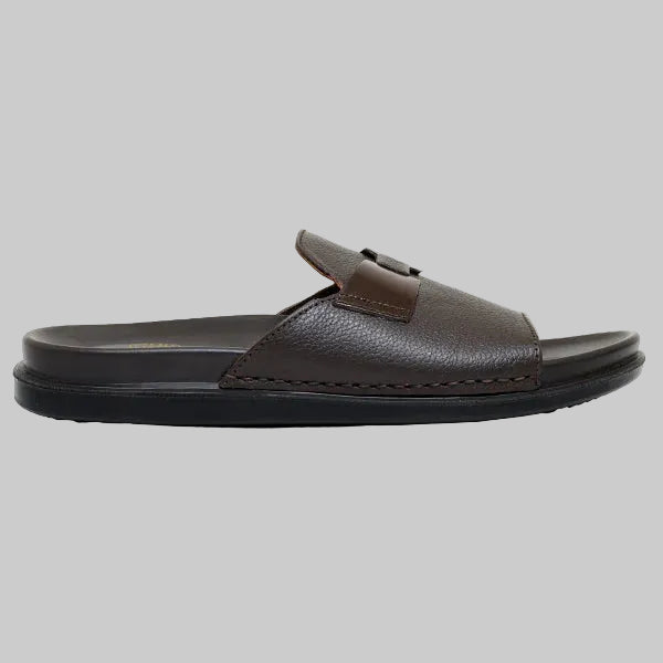 LEATHER SLIPPER - AR-004 BROWN