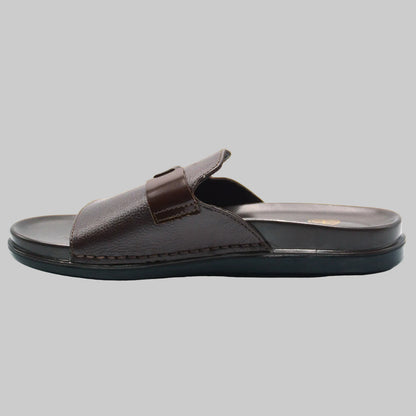 LEATHER SLIPPER - AR-004 BROWN