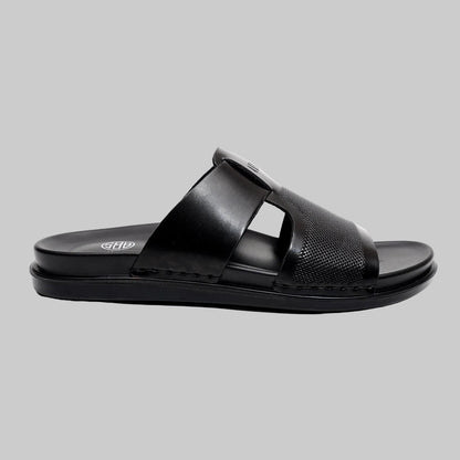 LEATHER SLIPPER - AR-021 BLACK