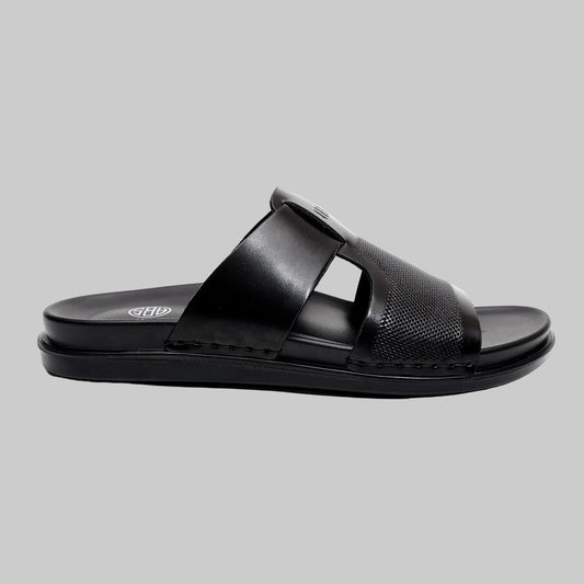LEATHER SLIPPER - AR-021 BLACK