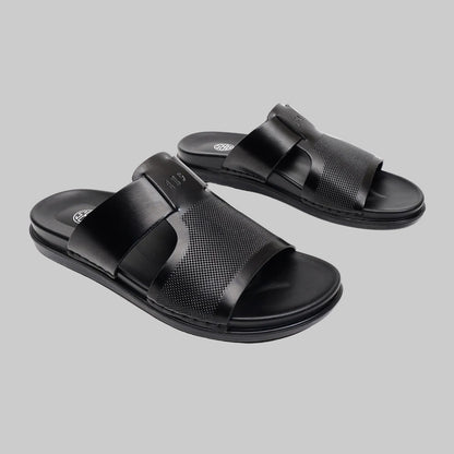 LEATHER SLIPPER - AR-021 BLACK