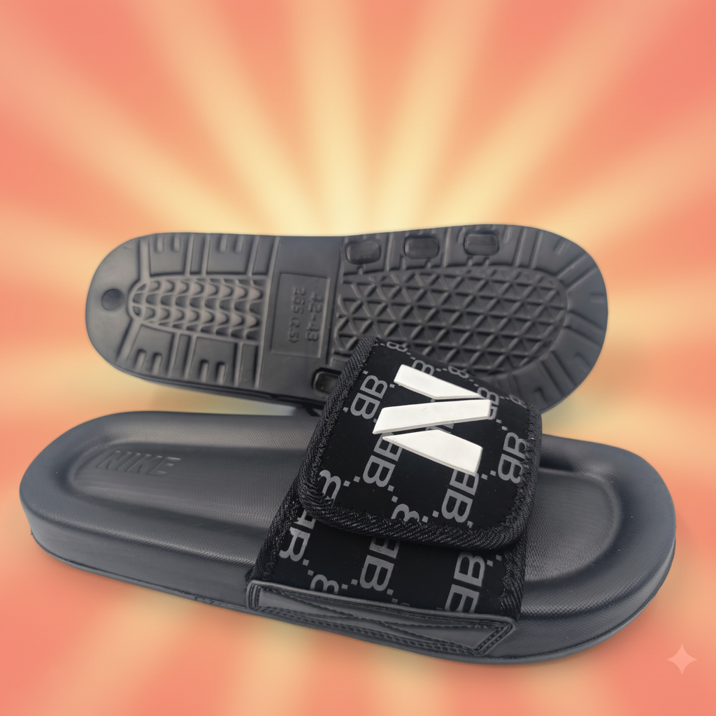 Black slides with brand logo on a white background