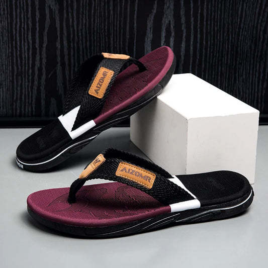 High-end men's flip-flops 2025, anti-slip, wear-resistant, odorless, new summer outerwear flip-flops, beach sandals