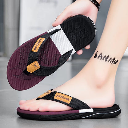 High-end men's flip-flops 2025, anti-slip, wear-resistant, odorless, new summer outerwear flip-flops, beach sandals