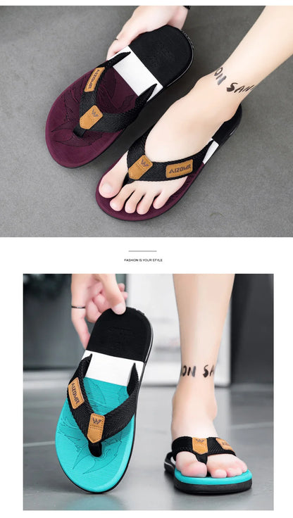 High-end men's flip-flops 2025, anti-slip, wear-resistant, odorless, new summer outerwear flip-flops, beach sandals