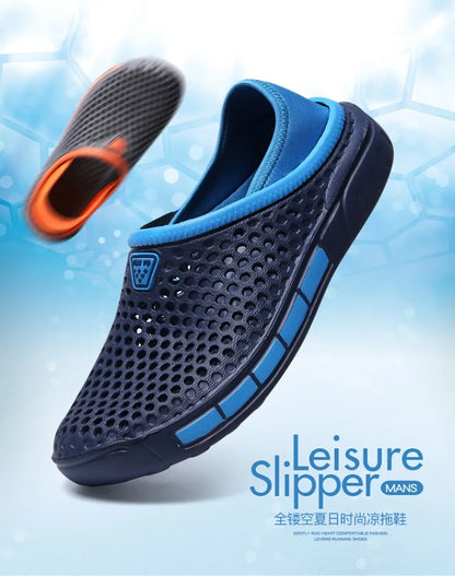 Men's and Women's Summer Sandals Clogs Casual Round Toe Slip on Outdoor Geometric Pattern Anti-slip Beach Hole Shoes Plus 46 47