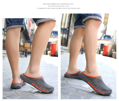 Men's and Women's Summer Sandals Clogs Casual Round Toe Slip on Outdoor Geometric Pattern Anti-slip Beach Hole Shoes Plus 46 47