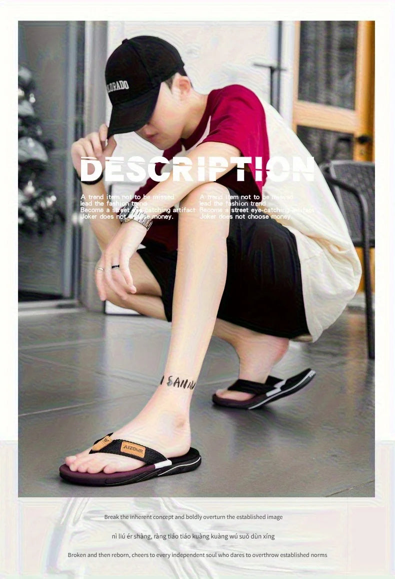 High-end men's flip-flops 2025, anti-slip, wear-resistant, odorless, new summer outerwear flip-flops, beach sandals