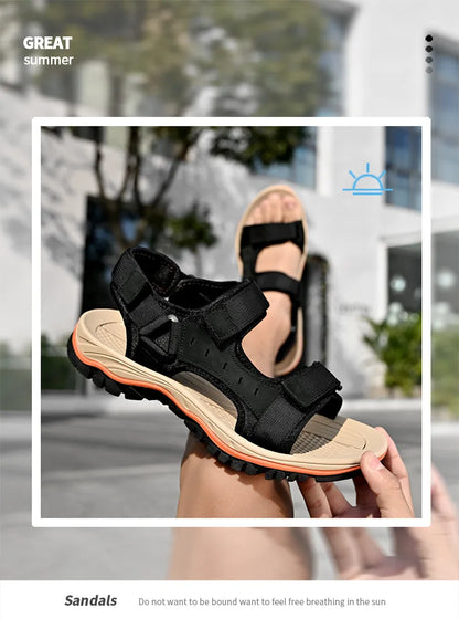 Summer 2025 Mens Sandals Beach Leather Sandals for Men Gladiator Sandals Outdoor Sports Male Summer Shoes Plus Size 38-47