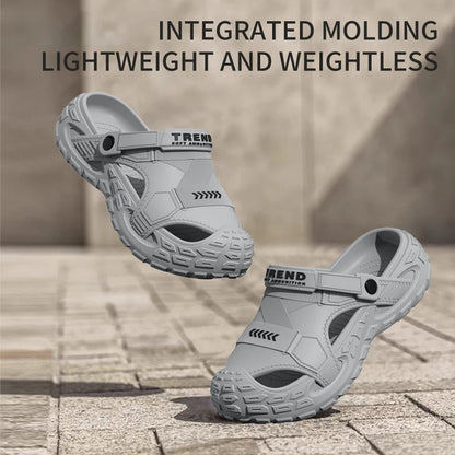 EVA sandals for men in summer, thick soft soled for outdoor wear, beach shoes for casual sports, and perforated shoes