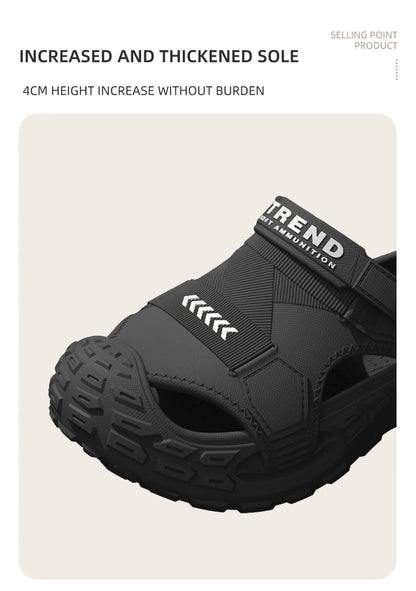 EVA sandals for men in summer, thick soft soled for outdoor wear, beach shoes for casual sports, and perforated shoes