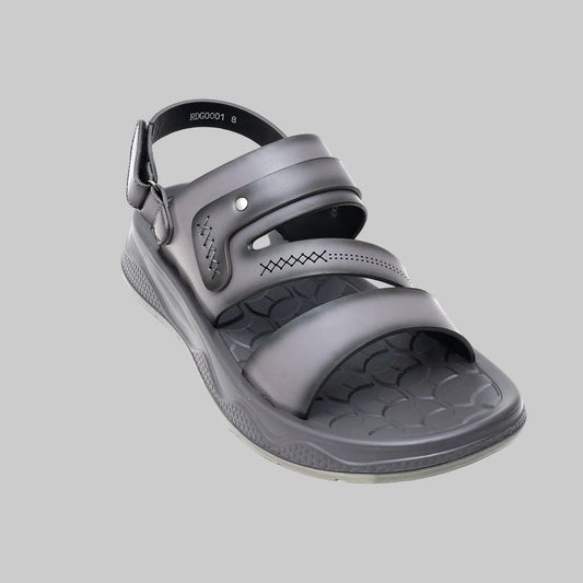 Gray sandal with strap on a white background