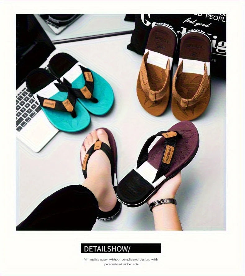 High-end men's flip-flops 2025, anti-slip, wear-resistant, odorless, new summer outerwear flip-flops, beach sandals