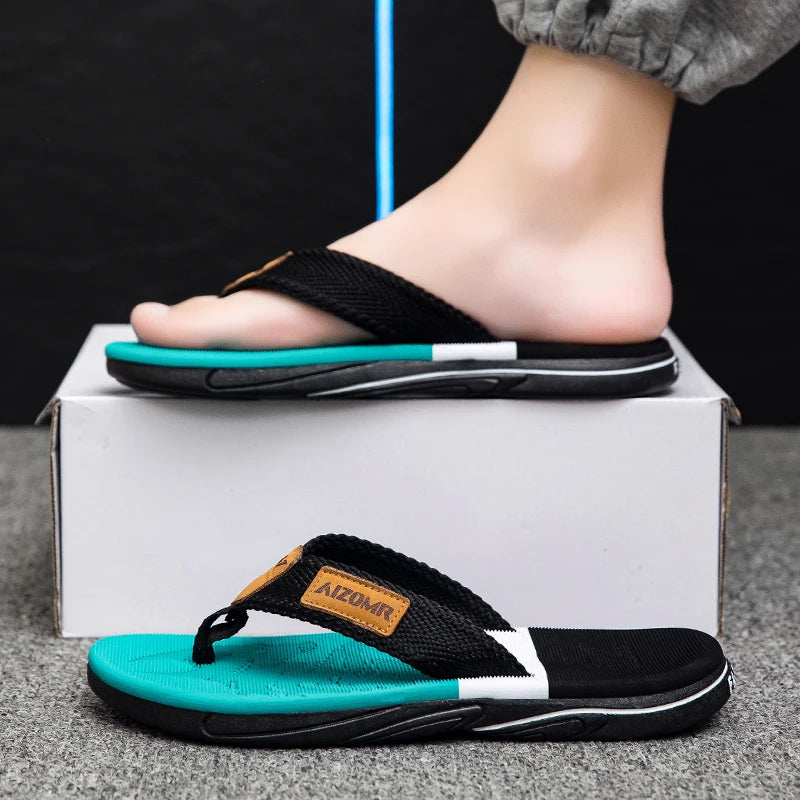 High-end men's flip-flops 2025, anti-slip, wear-resistant, odorless, new summer outerwear flip-flops, beach sandals