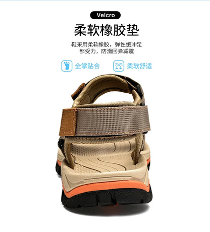 Summer 2025 Mens Sandals Beach Leather Sandals for Men Gladiator Sandals Outdoor Sports Male Summer Shoes Plus Size 38-47