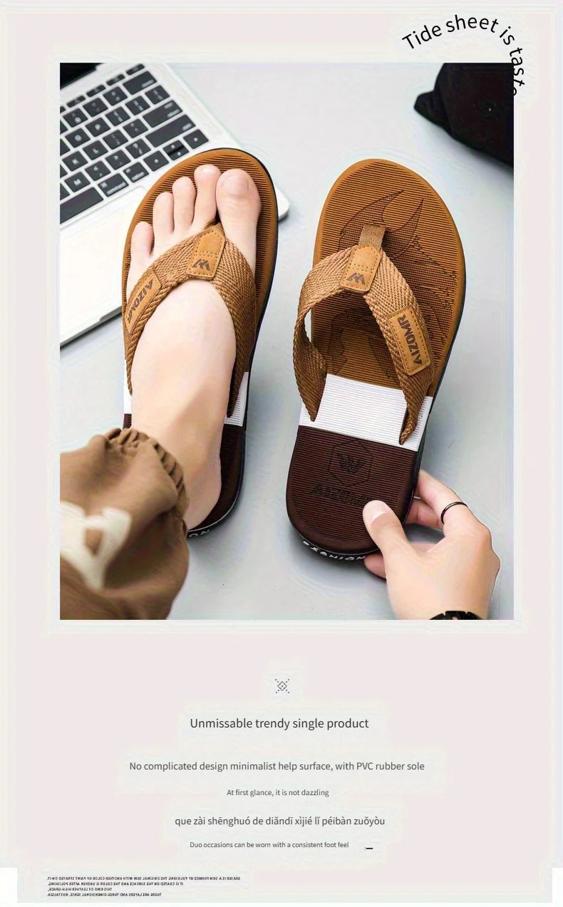 High-end men's flip-flops 2025, anti-slip, wear-resistant, odorless, new summer outerwear flip-flops, beach sandals