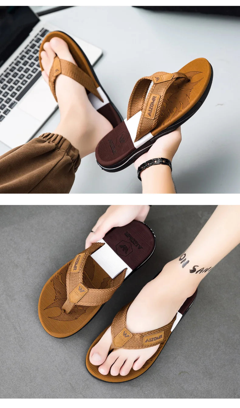 High-end men's flip-flops 2025, anti-slip, wear-resistant, odorless, new summer outerwear flip-flops, beach sandals