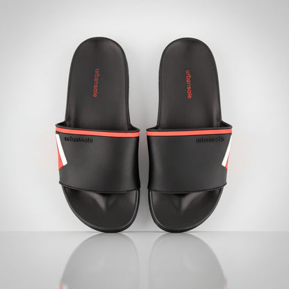Black slides with red and white accents on a white background