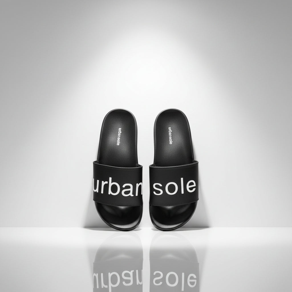 Black slides with 'urban sole' branding on a white background