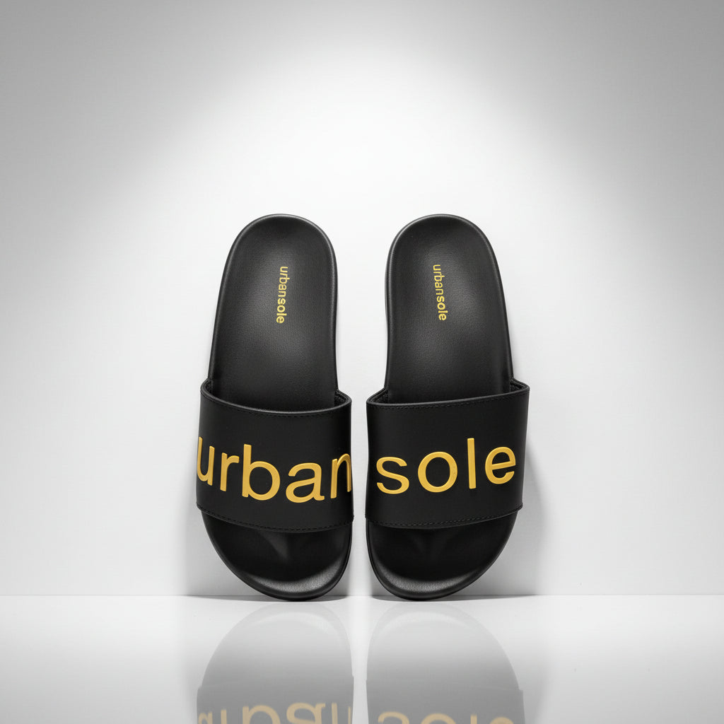 Black slides with 'urban sole' branding on a white background