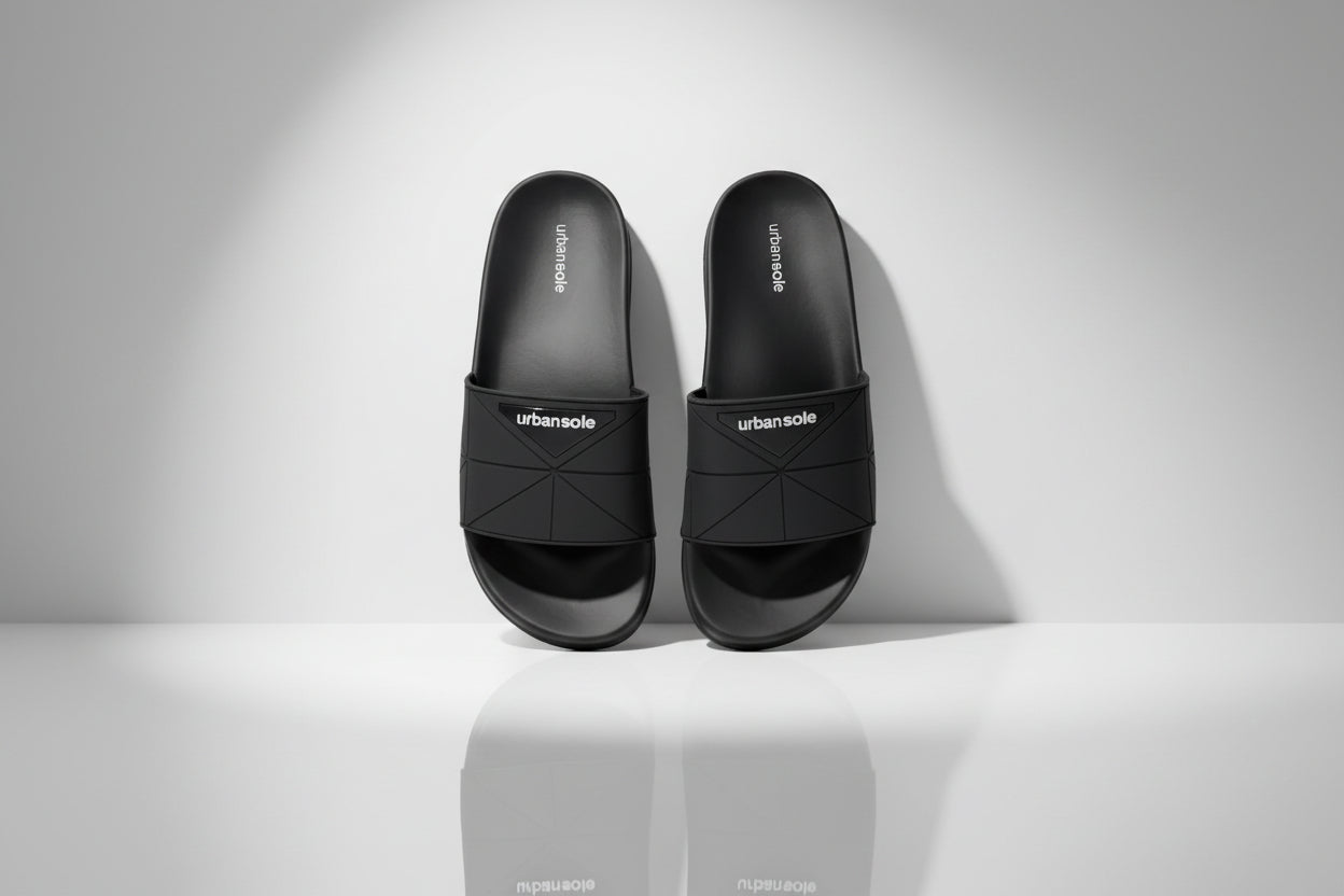 Black slides with 'urbansole' branding on a white background