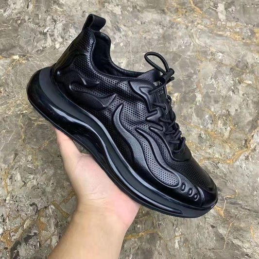 Autumn Leisure Elastic Band Men's Leather Shoes